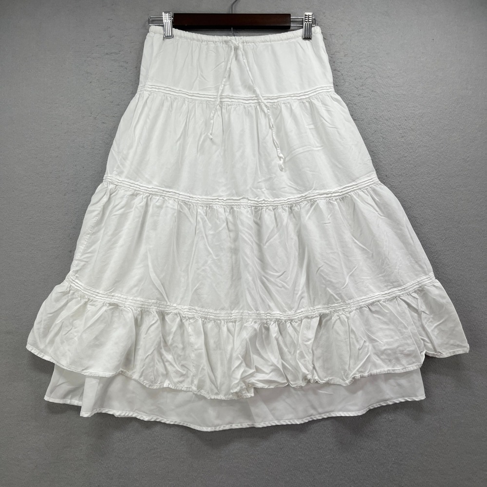 Your Favorite by PacSun Skirt Women XS White Tiered Ruffle Boho Chic Cottagecore